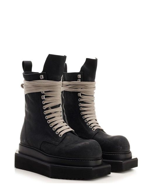 Rick Owens Black Lace-up Boots for men