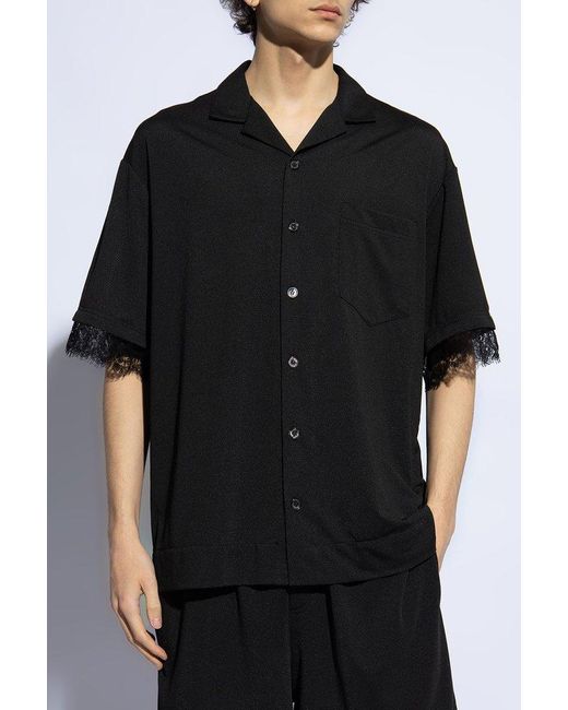 DSquared² Black Lace-detailed Pyjama Top for men