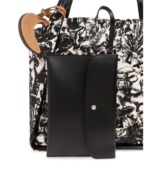 Stella McCartney Black Patterned Shopper Bag,