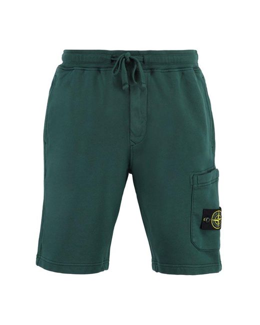 Stone Island Green Fleece Shorts for men