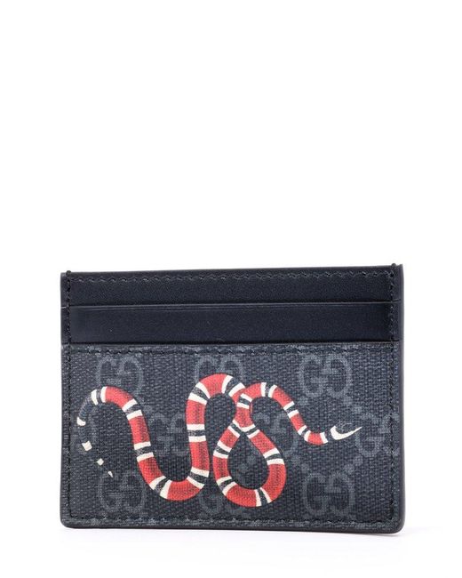 Gucci Beige GG Supreme Kingsnake Card Holder