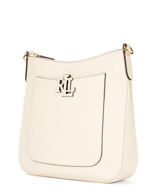 Ralph Lauren Natural Large Cameryn Logo Patch Crossbody Bag