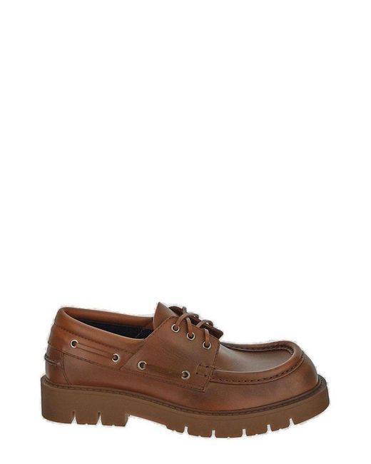 Bottega Veneta Brown Haddock Boat Shoes for men