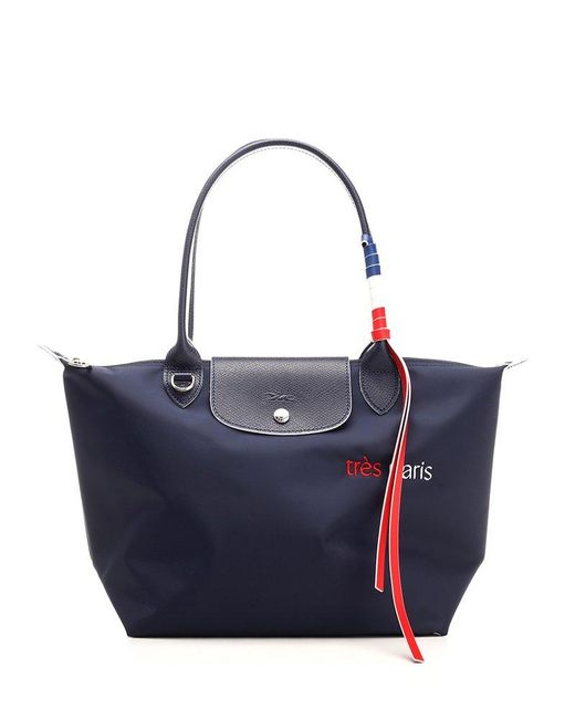 Longchamp Le Pliage Small Top Handle Bag in Blue Lyst