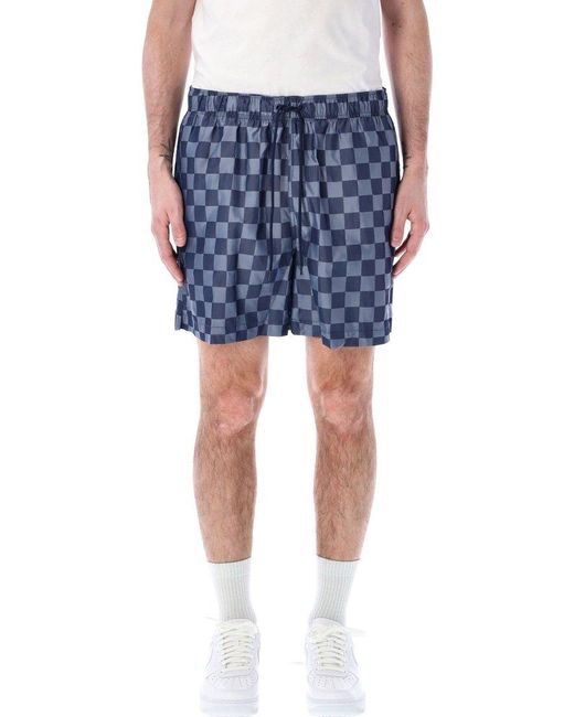 Nike Blue Flow Logo-embroidered Drawstring Shorts for men