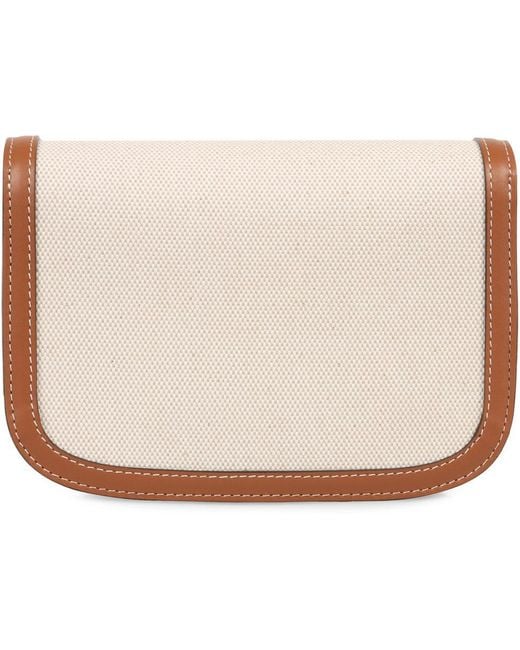 Delvaux Natural Lingot Canvas Flap Shoulder Bag
