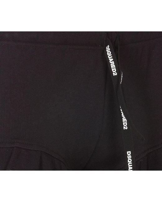 DSquared² Black Bow Detailed Ribbed Knit Shorts