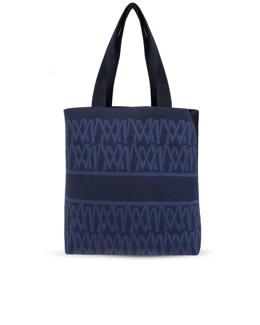 Moncler Blue Monogram Knit Tote Bag for men