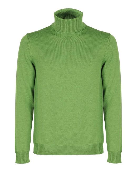 Roberto Collina Roll Neck Long Sleeved Jumper in Green for Men | Lyst