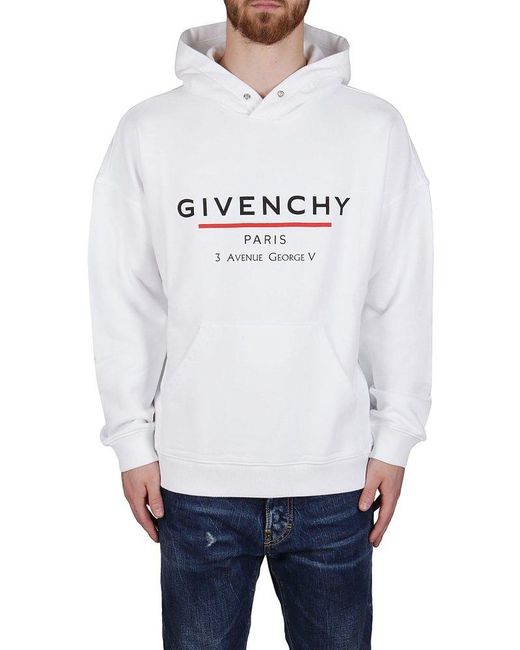 Givenchy Gray Logo Printed Hoodie for men