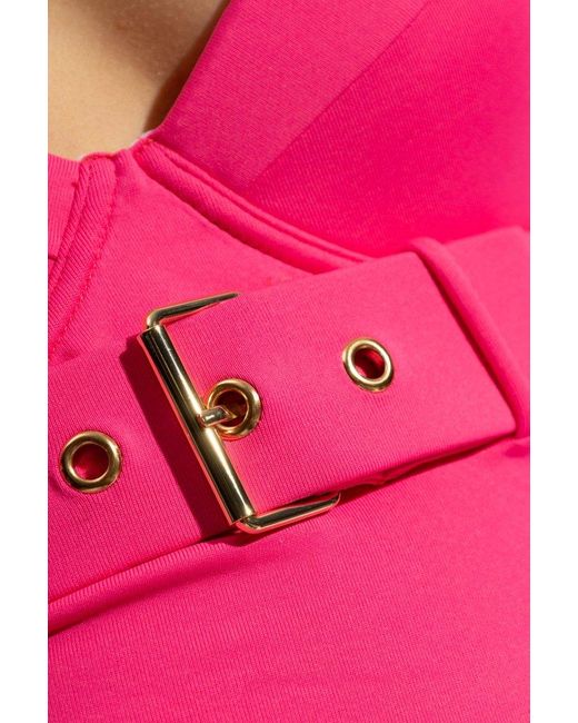 Moschino Pink Belt Detailed One-piece Swimsuit