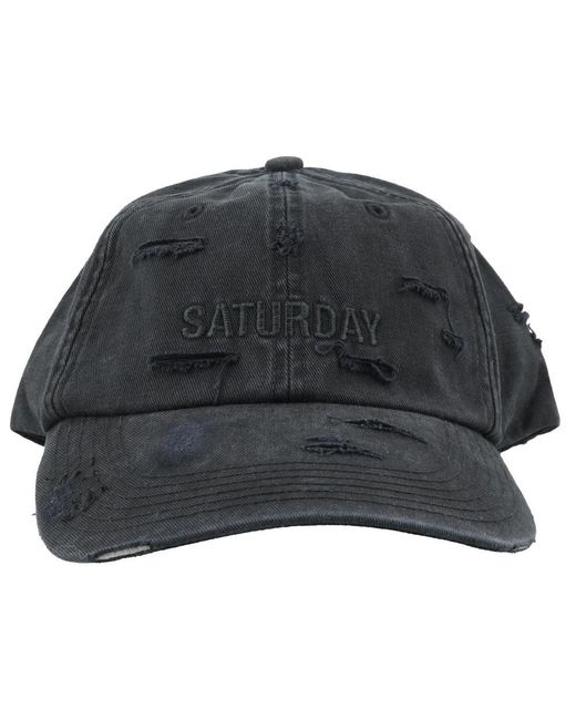 Vetements Gray Saturday Embroidered Baseball Cap for men