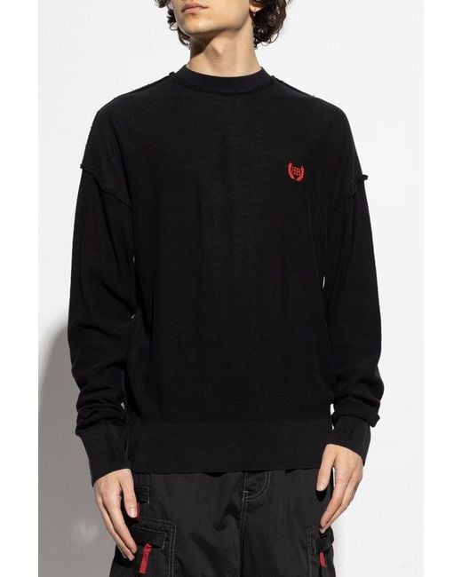 Balenciaga Black Sweater With Vintage Effect for men
