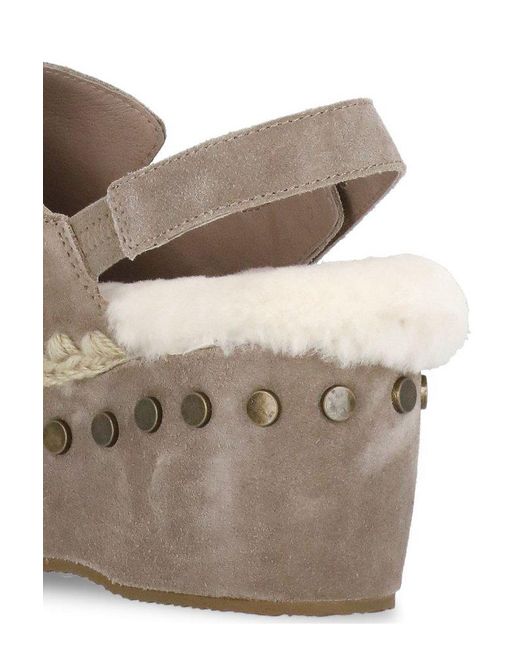 Mou Brown Back Strap Clogs