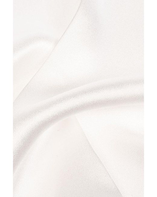 Saint Laurent White Embroidered Silk Pocket Square for men