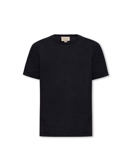 Gucci Black Logo-print Cotton T-shirt for men