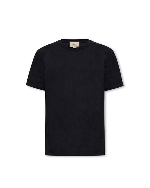 Gucci Black Logo-print Cotton T-shirt for men