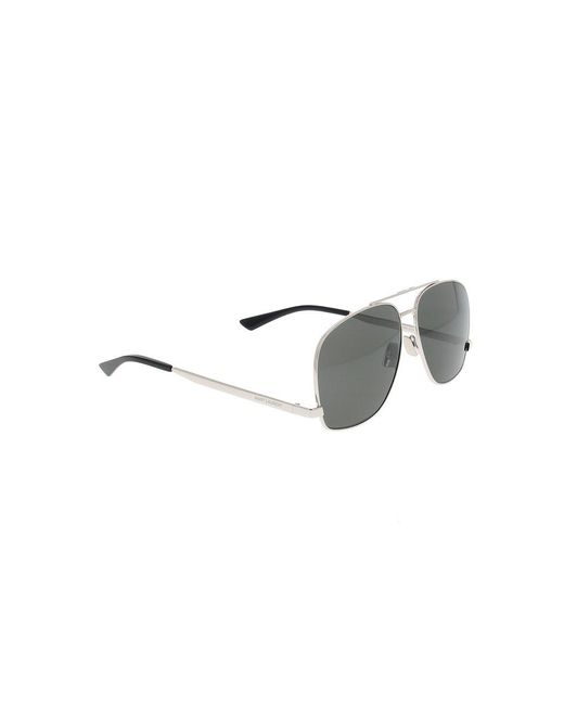 Saint Laurent Black Leon Pilot Frame Sunglasses