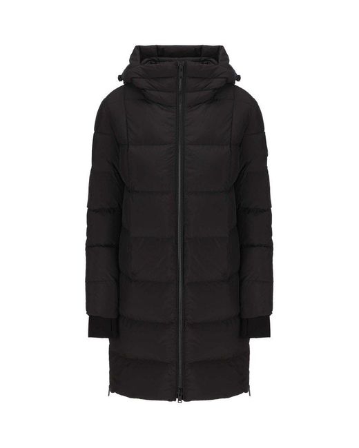 Moose Knuckles Synthetic Padded Long Coat in Black | Lyst
