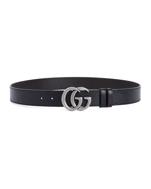 Gucci Black Grained Leather Belt for men