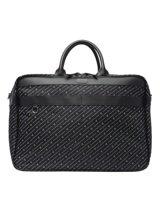 A.P.C. Black All-over Logo-printed Zipped Luggage Bag for men
