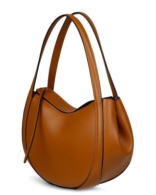 Wandler Brown Lin Leather Shoulder Bag