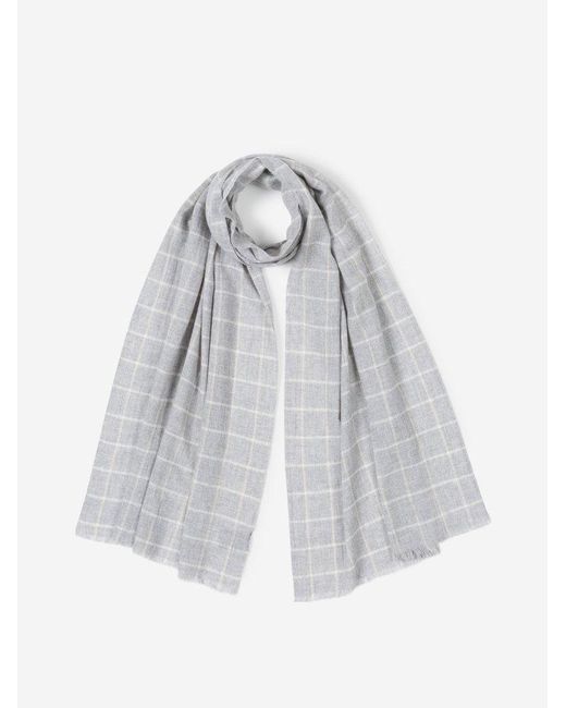 Fedeli Gray Checkered Pattern Scarf for men