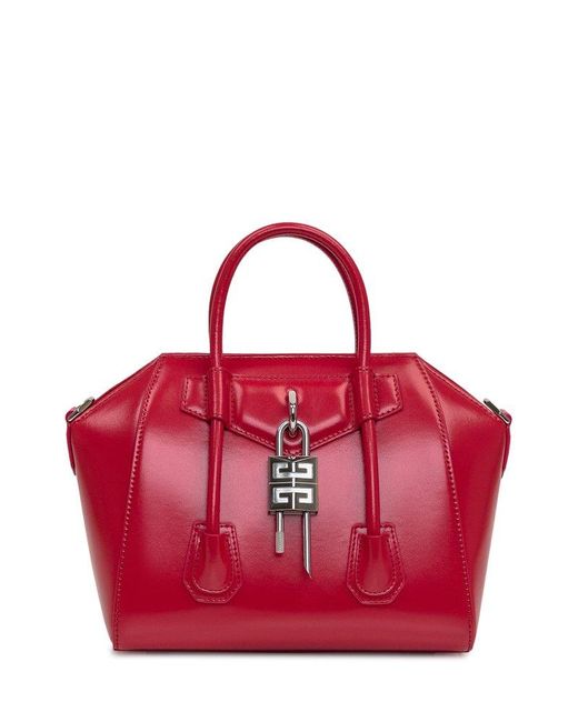Givenchy Red Antigona Lock Mini Bag
