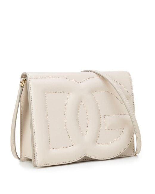 Dolce & Gabbana Natural Dg Logo Crossbody Bag