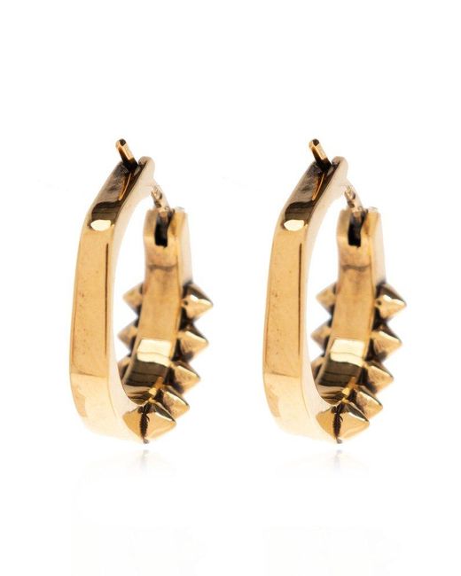 Alexander McQueen Metallic Hoop Earrings,