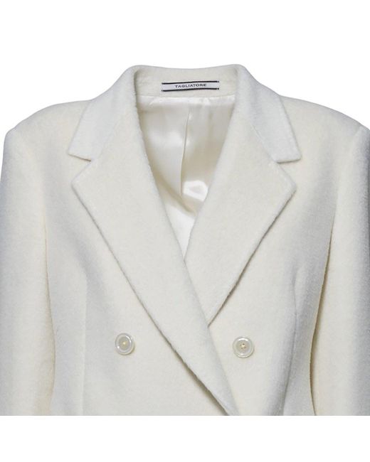 Tagliatore C-Meryl Double-Breasted Coat in White | Lyst