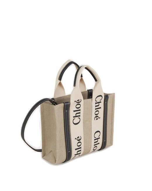 Chloé White Small Woody Tote Bag