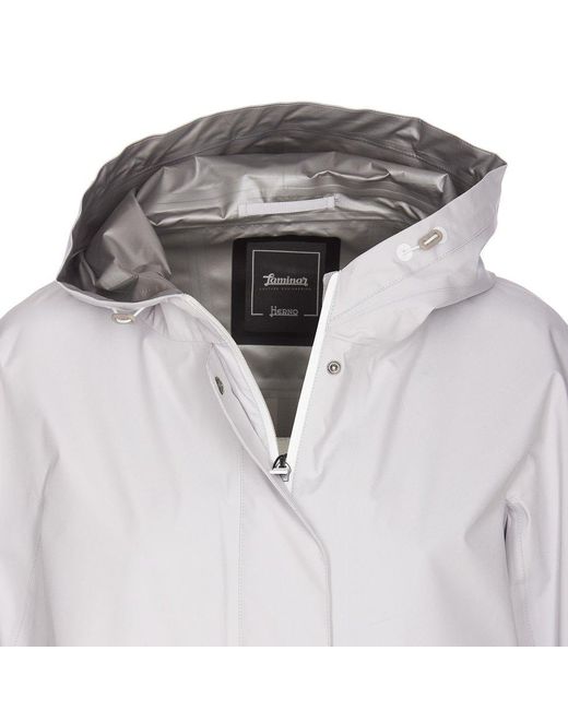 Herno White A-line Laminar Jacket