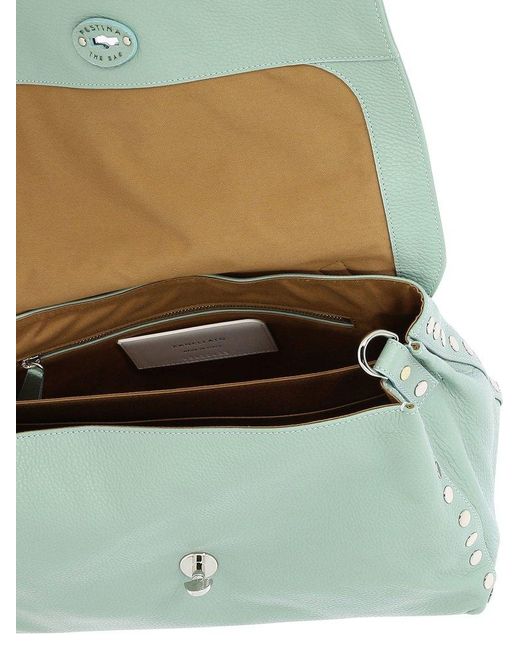 Zanellato Green Postina M Daily Foldover Top Handbag