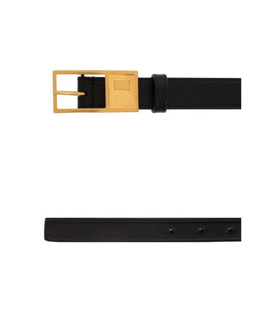 Balmain Black Leather Belt