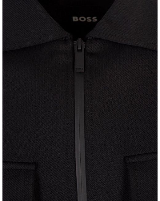 Boss Black Zip-Up Overshirt for men