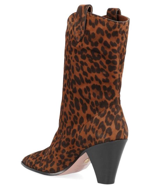 leopard print western ankle boots