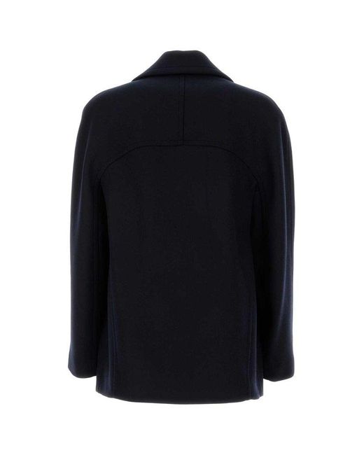 Dries Van Noten Blue Midnight Wool Blend Razel Coat for men