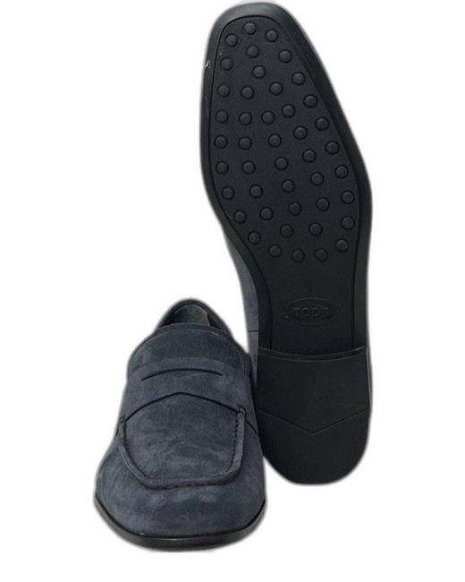 Tod's Blue T Monogram Classic Loafers for men