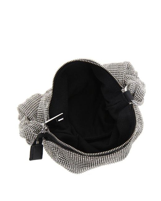 Karl Lagerfeld Gray K/evening Embellished Zipped Shoulder Bag