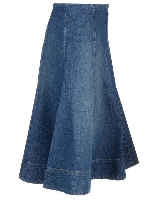 Khaite Blue Lennox Skirt