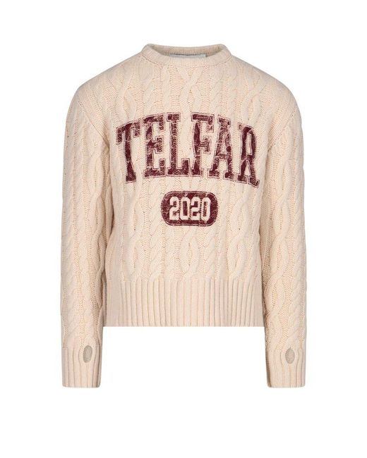 Telfar Natural Logo Cable-knit Jumper for men