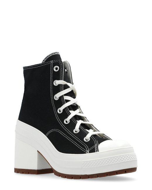 Converse Black Chunky Heel Lace-Up Shoes