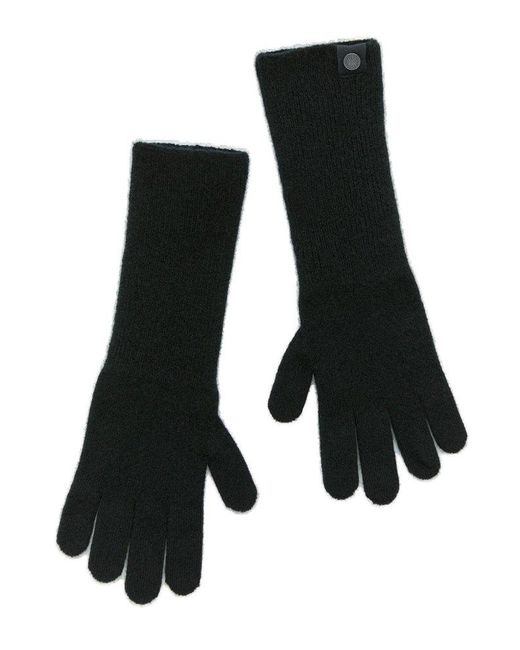 Canada Goose Black Logo-patch Knitted Gloves