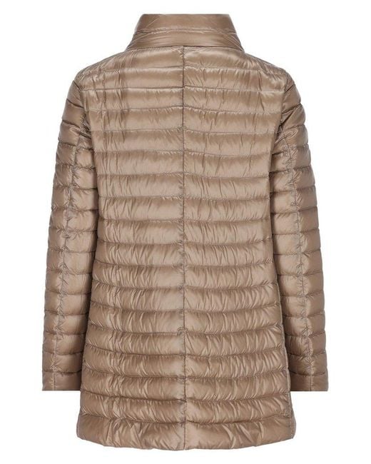 Herno Brown Reversible Button-Up Down Jacket