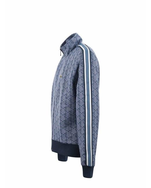 Lacoste Blue Paris Jacquard Zip-Up Track Jacket for men