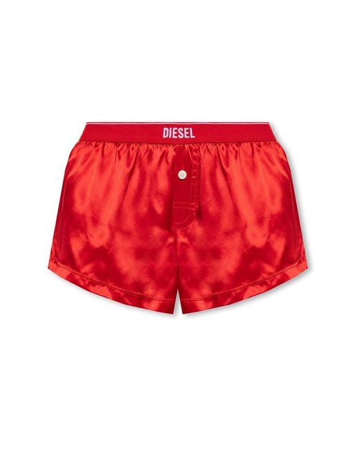 DIESEL Red ‘Ufsp-Lully’ Silk Boxers