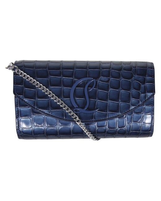 Christian Louboutin Blue Loubi54 Logo Plaque Chained Wallet