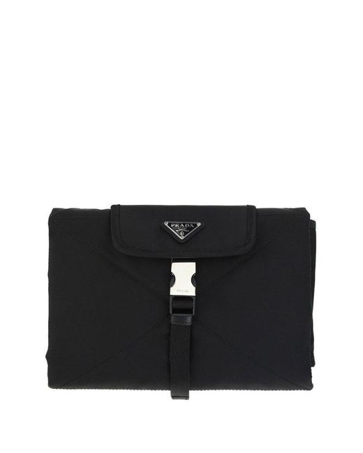 Prada Triangle Logo Plaque Baby Changing Bag in Black | Lyst
