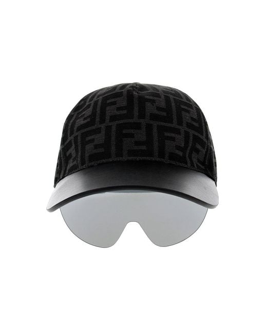 Fendi Black Cap Shield Frame Sunglasses
